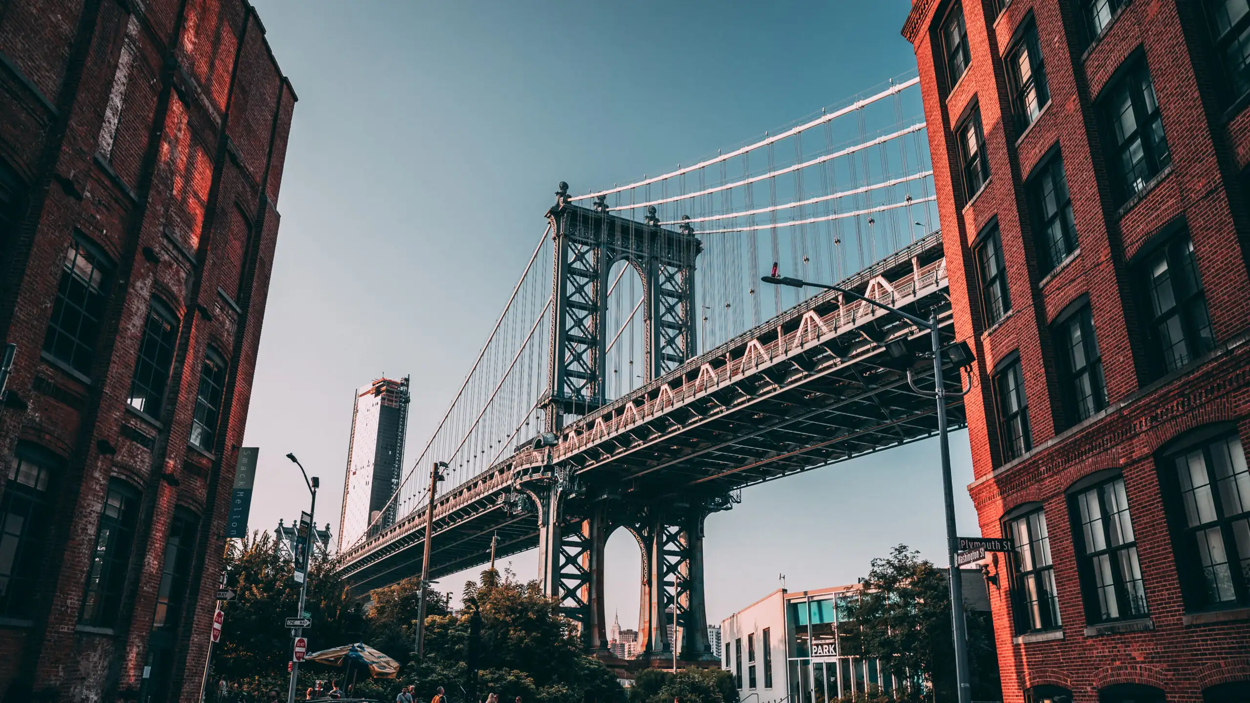 The Brooklyn Bridge and Manhattan skyline