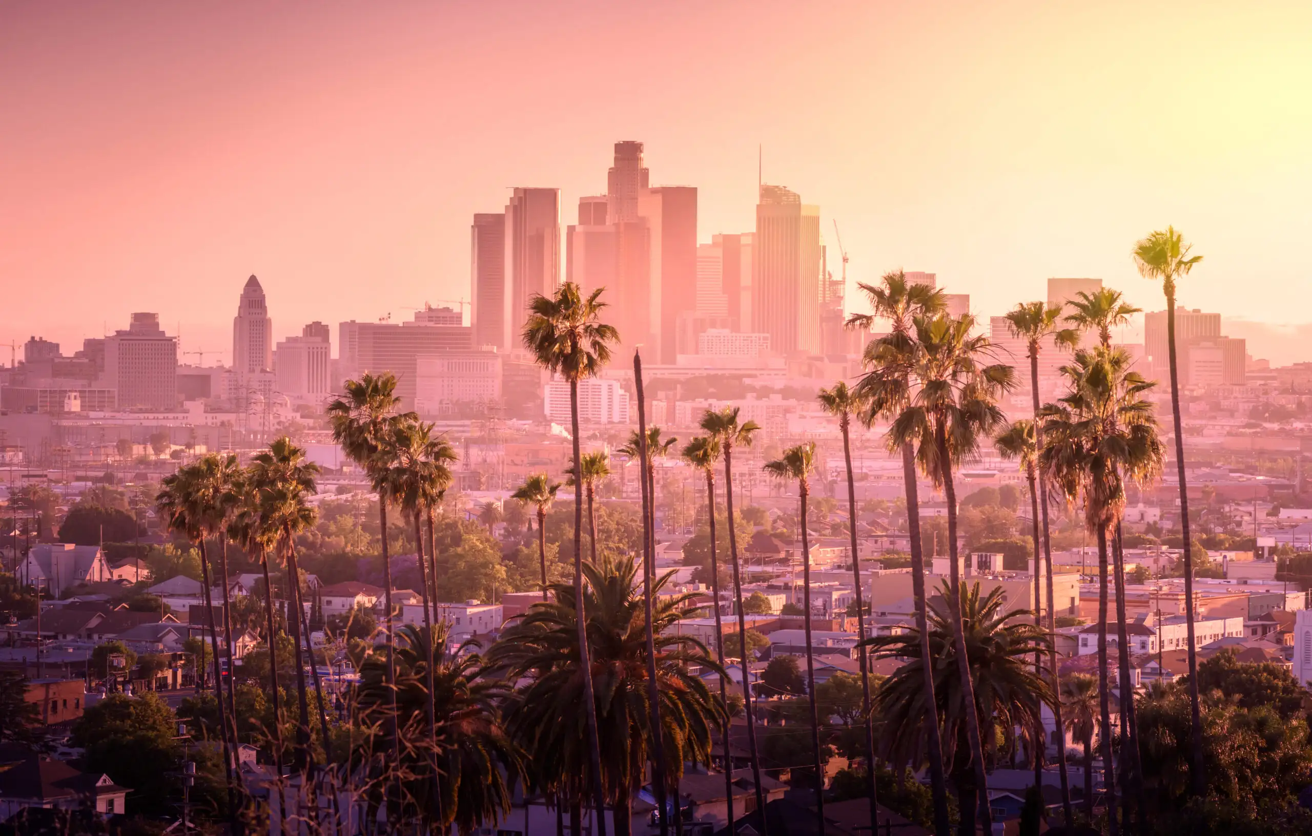 Los Angeles with the downtown skyline in the distance